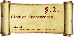 Gladics Kreszcencia névjegykártya